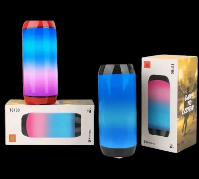 [TS-100] Parlante Bluetooth Portátil TS-100 con Luces LED RGB