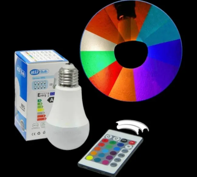 [L-5W-RGBW] Lampara LED RGB 5W con Control Remoto – Rosca