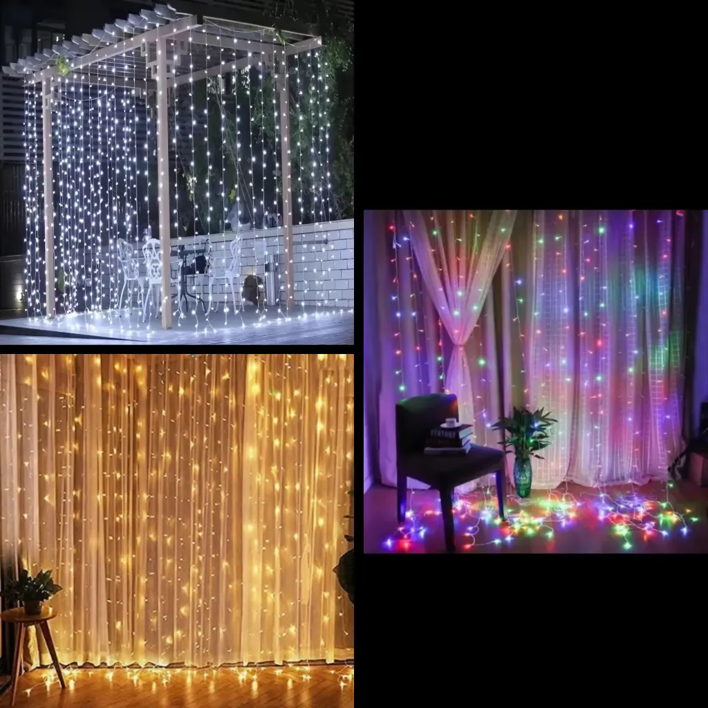 [CORTINA-3*3M-300LED] 220v Cortina LED Decorativa 300 LEDs 3x3mts (Blanco Frio)
