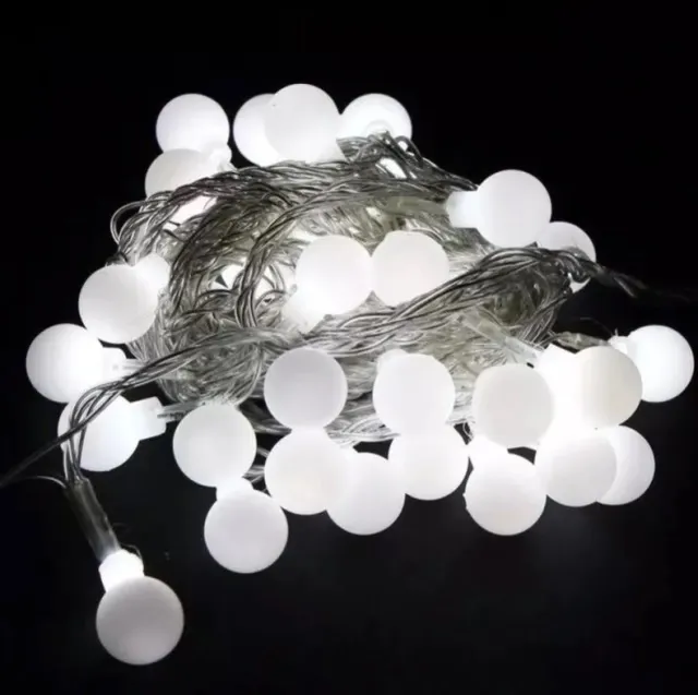 [LZ-041 BOLITA 220V] Guirnalda LED “Bolita” 220V/5mts/50bol Blanco Frio