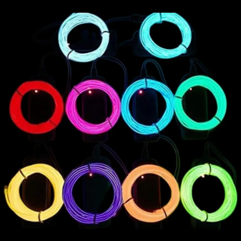 [3V-2.3MM*3M] Hilo LED Neon Flexible a Pila – 3 Metros