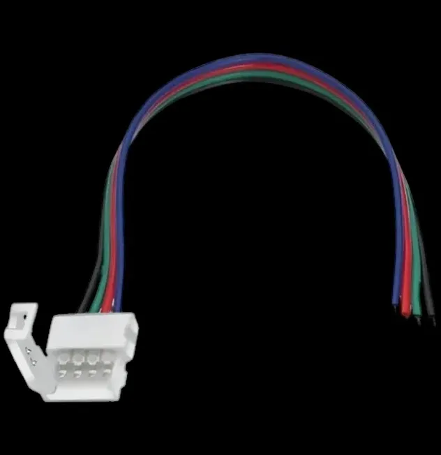 [cnt-15] Conector para Tira LED 5050 RGB – Con Cable – 1 Lado con Hebilla