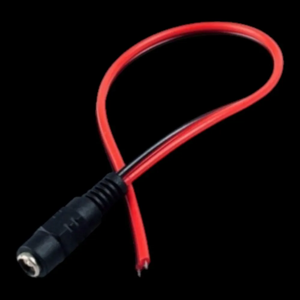 [cnt-041] Conector Jack Hembra con Cable rojo y negro para Tira LED