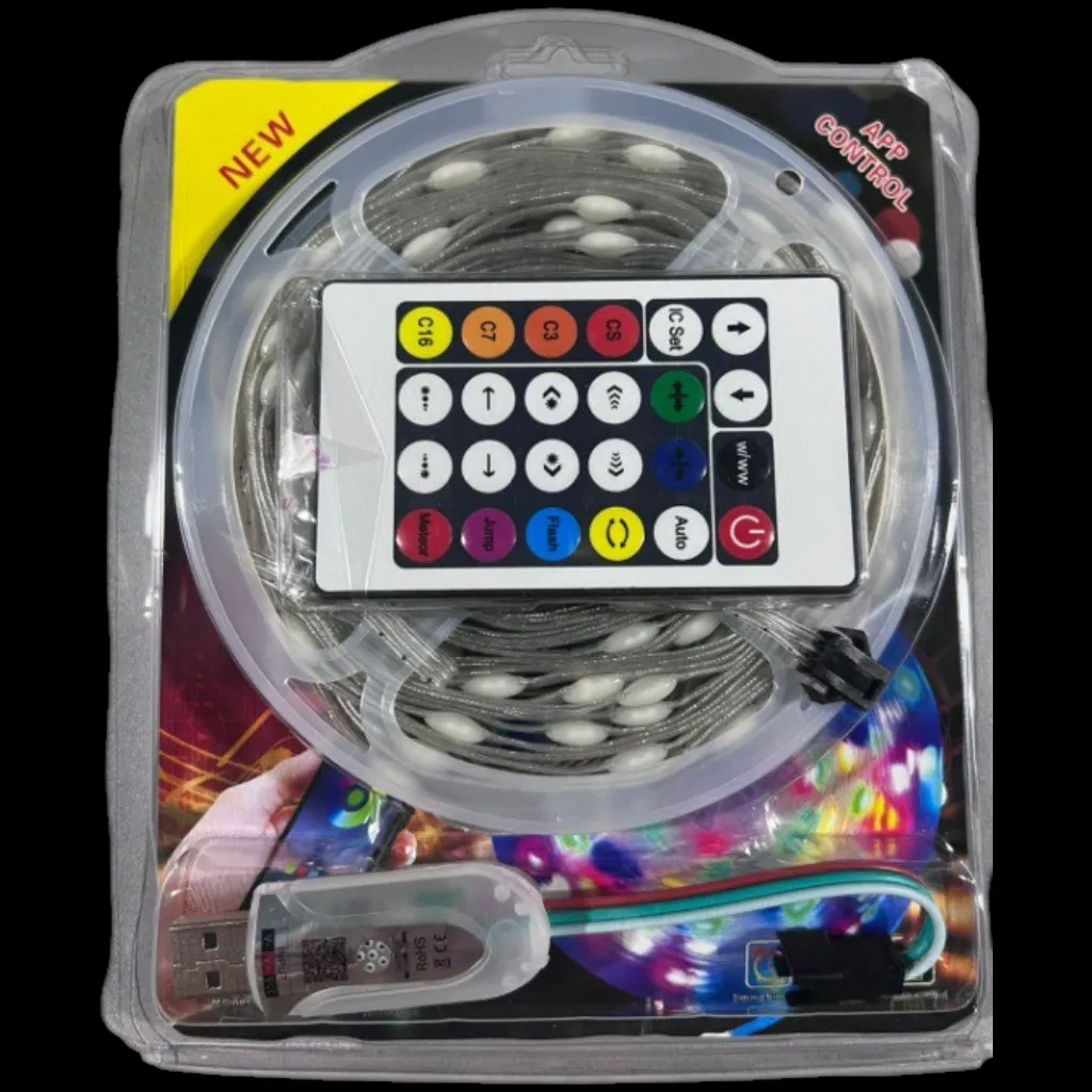 [5V-PXD 10;-100LED RGB] CableLED Pixel audioritmica - 5v USB QR App - IP67 - 10led/m - ROLLO X 10MTS