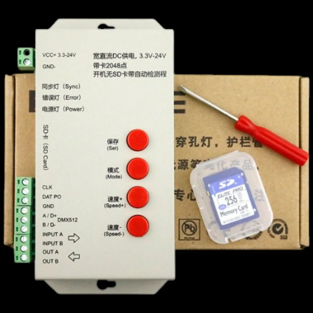 [PIXEL-T1000S] Controladora T1000S P/Pixel Led RGB 2811-2812-2815 hasta 2048 leds individuales