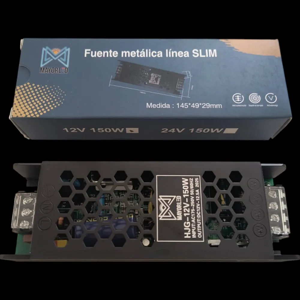 [HJG-12V-150W 12.5A] Fuente SLIM 12V 150W 12.5A