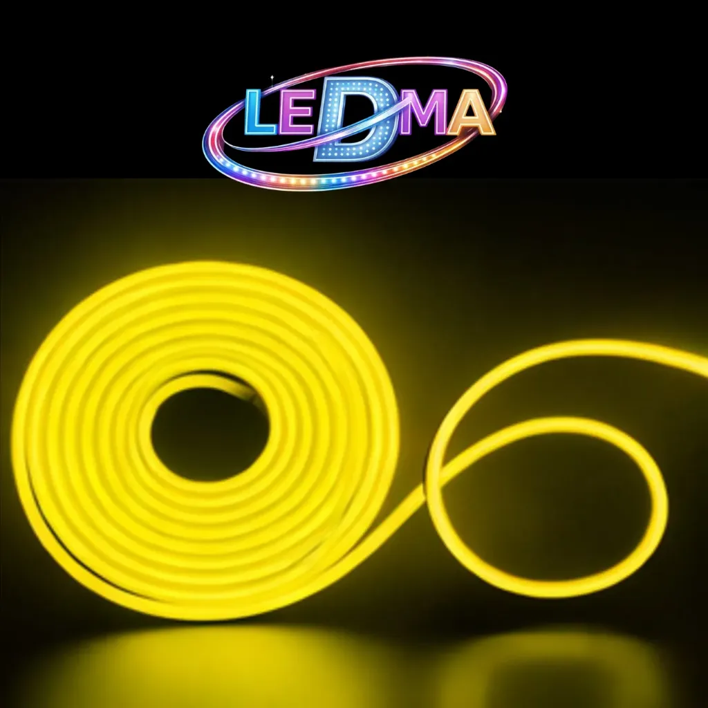 [2835-120led-ip65-6*12mm 12v] Neon Flex 12x6 - 12v - ip65 exterior - 2835 - AMARILLO X METRO