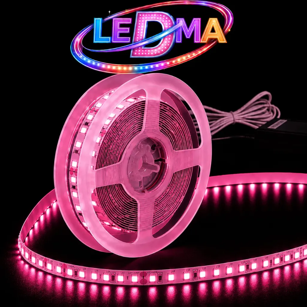 Tira LED 12V - 18w SMD 2835 - 120 LED/m - IP20 interior - 8mm (ROSA) ROLLO X 5METROS