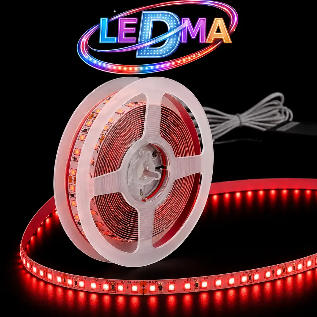 Tira LED 12V - 18w SMD 2835 - 120 LED/m - IP20 interior - 8mm (ROJO) ROLLO X 5METROS