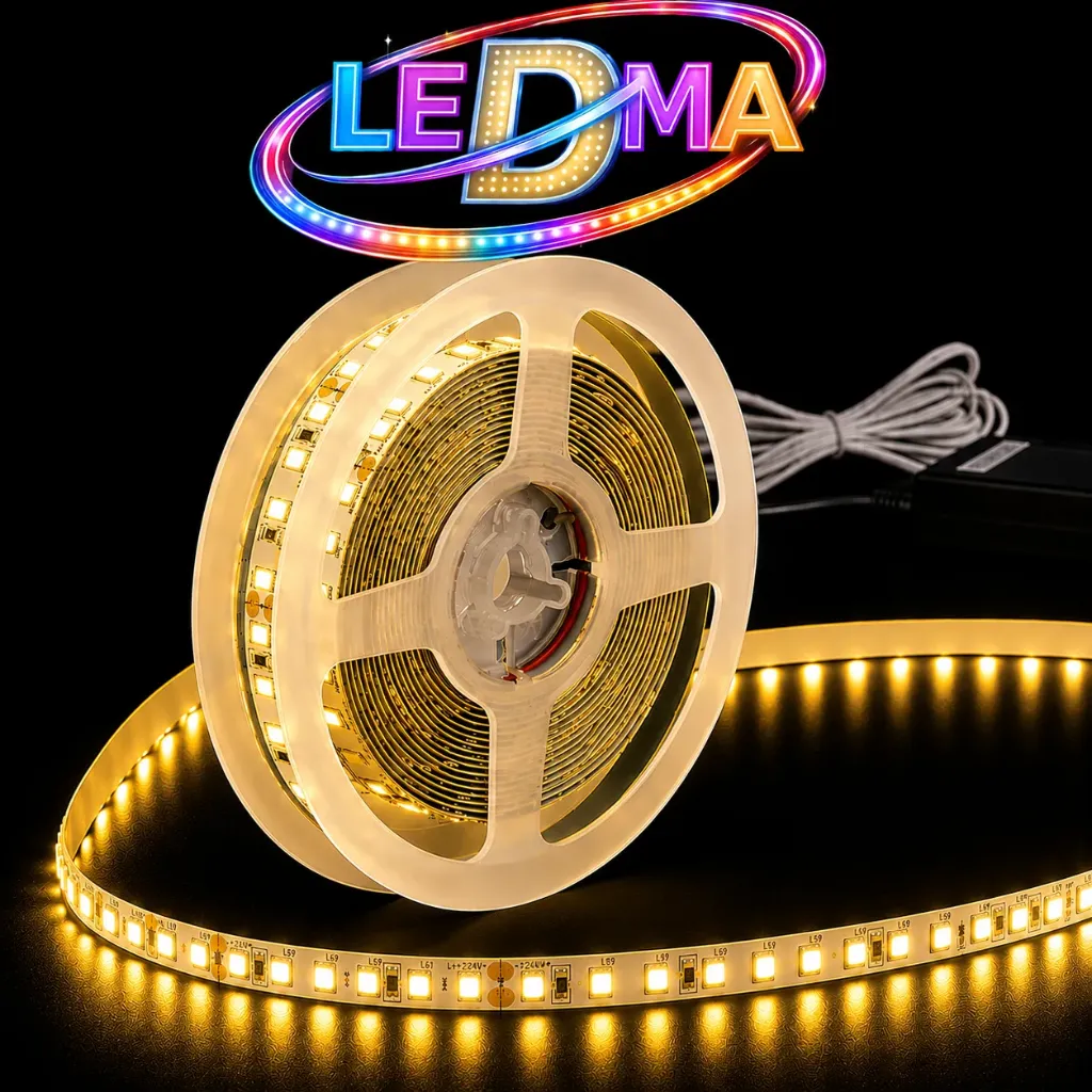 Tira LED 12V - 18w SMD 2835 - 120 LED/m - IP20 interior - 8mm (DORADO) ROLLO X 5METROS