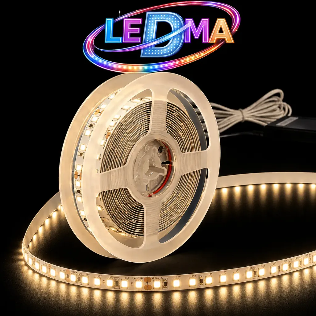 Tira LED 12V - 18w SMD 2835 - 120 LED/m - IP20 interior - 8mm (B.CALIDO) ROLLO X 5METROS