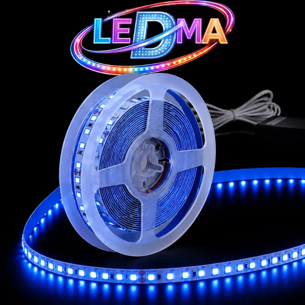 Tira LED 12V - 18w SMD 2835 - 120 LED/m - IP20 interior - 8mm (AZUL) ROLLO X 5METROS