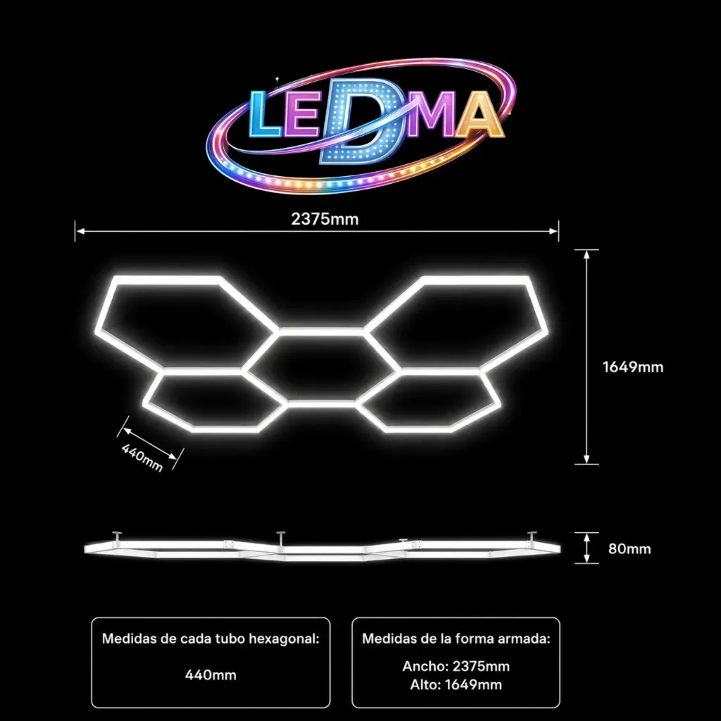 [ZT-1098] Panel LED Hexagonal Modular - Luz Blanca ZT-1098