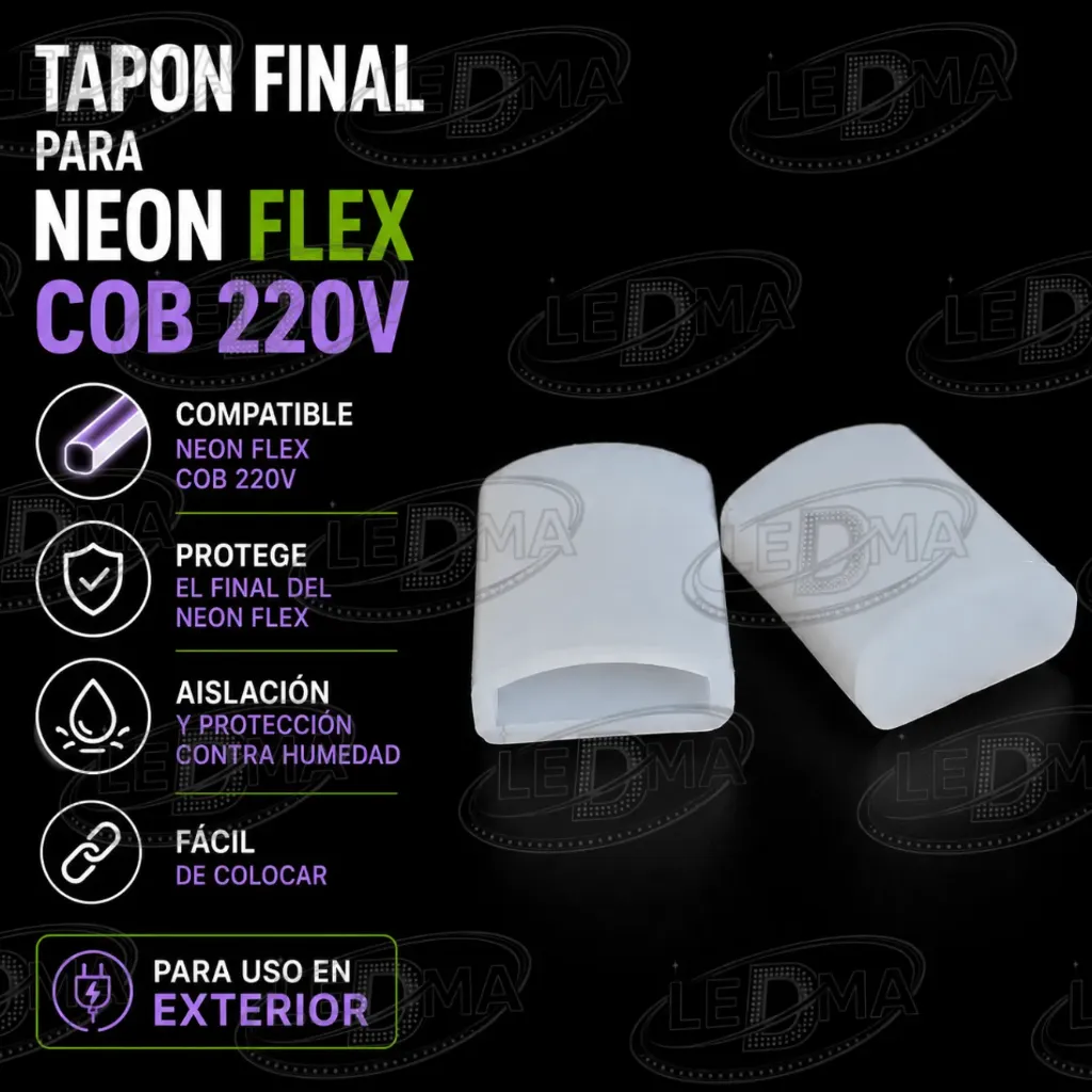 [CNT-90] Tapon Final para Neon Flex COB 220V