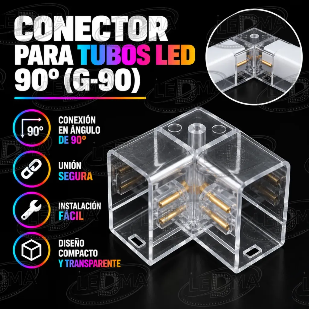 [G-90] Conector para tubos led 90° (G-90)