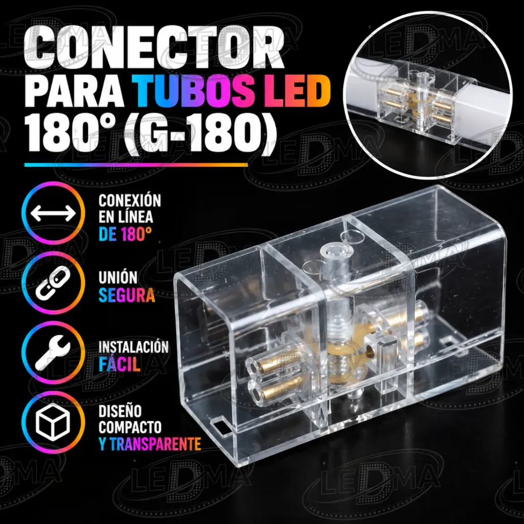 [G-180] Conector para tubos led 180° (G-180)