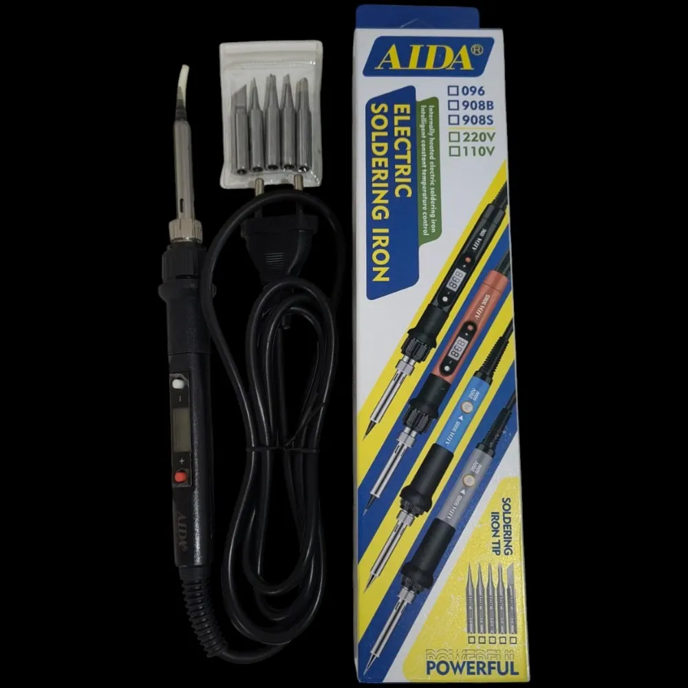 Cautin Electrico AIDA 908S – Temperatura Regulable + 5 Puntas